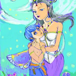 Binah Moon Fantasy Art Poster MB26